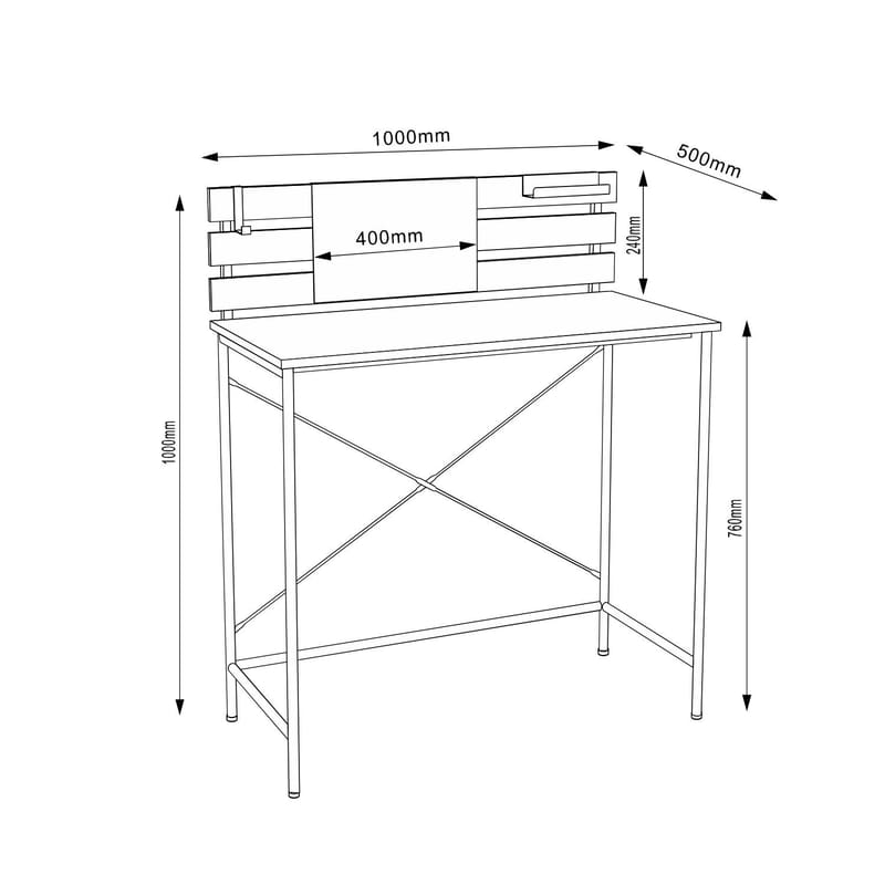 Skrivbord Hannes Rustic Melamine 100x50x100 cm - Brun - Möbler - Bord & matgrupper - Kontorsbord - Skrivbord