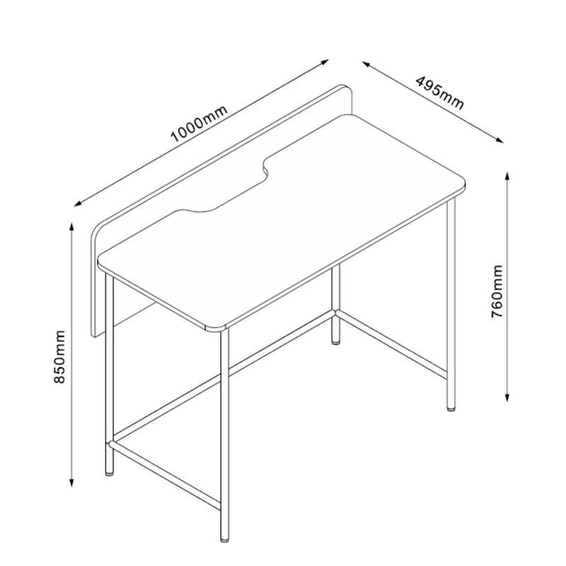 Skrivbord Harper 100x49,5x85 cm - ask/svart - Möbler - Bord & matgrupper - Kontorsbord - Skrivbord