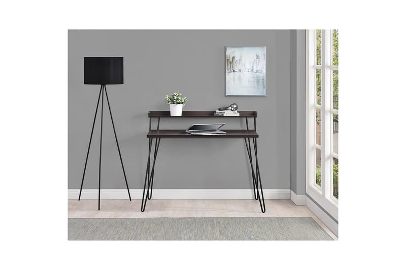 Haven Skrivbord 114 cm med Förvaring Hylla Espresso/Svart - Dorel Home - Skrivbord