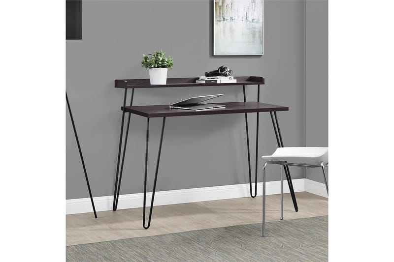 Haven Skrivbord 114 cm med Förvaring Hylla Espresso/Svart - Dorel Home - Skrivbord