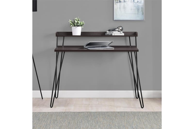 Haven Skrivbord 114 cm med Förvaring Hylla Espresso/Svart - Dorel Home - Skrivbord