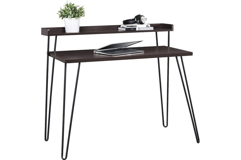 Haven Skrivbord 114 cm med Förvaring Hylla Espresso/Svart - Dorel Home - Möbler - Bord & matgrupper - Kontorsbord - Skrivbord