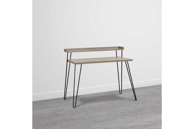 Haven Skrivbord 114 cm med Förvaring Hylla Grå/Svart - Dorel Home - Möbler - Bord & matgrupper - Kontorsbord - Skrivbord