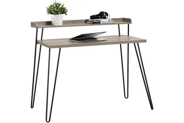 Haven Skrivbord 114 cm med Förvaring Hylla Grå/Svart - Dorel Home - Möbler - Bord & matgrupper - Kontorsbord - Skrivbord