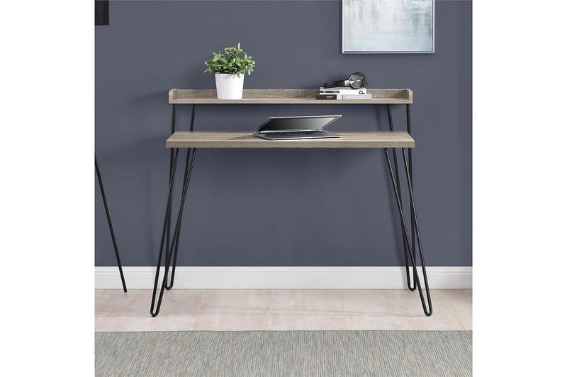 Haven Skrivbord 114 cm med Förvaring Hylla Grå/Svart - Dorel Home - Möbler - Bord & matgrupper - Kontorsbord - Skrivbord