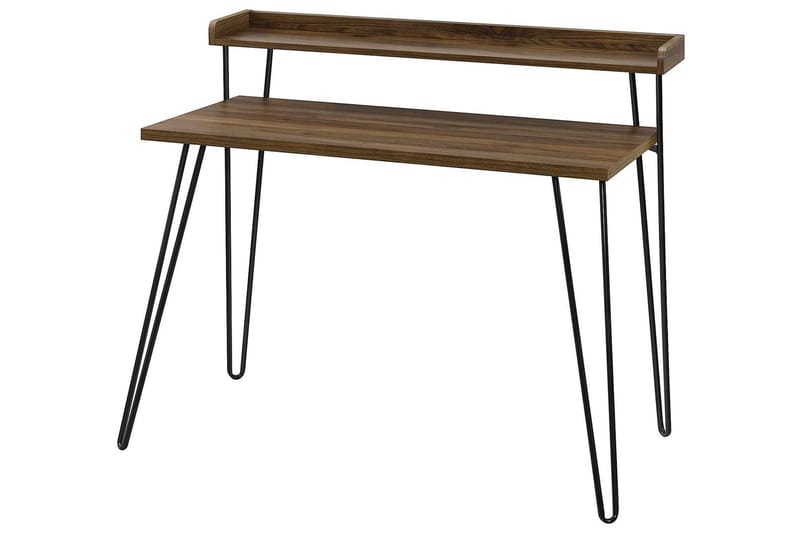 Haven Skrivbord 114 cm med Förvaring Hylla Valnötsbrun/Svart - Dorel Home - Möbler - Bord & matgrupper - Kontorsbord - Skrivbord