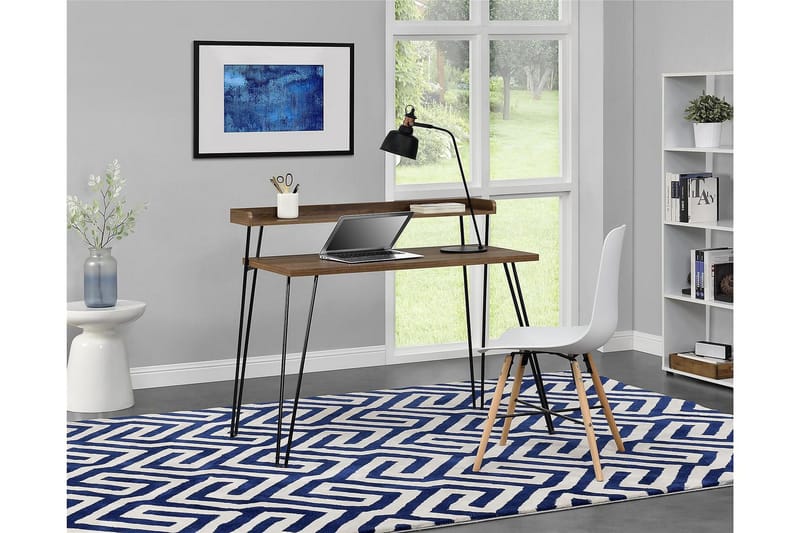 Haven Skrivbord 114 cm med Förvaring Hylla Valnötsbrun/Svart - Dorel Home - Möbler - Bord & matgrupper - Kontorsbord - Skrivbord