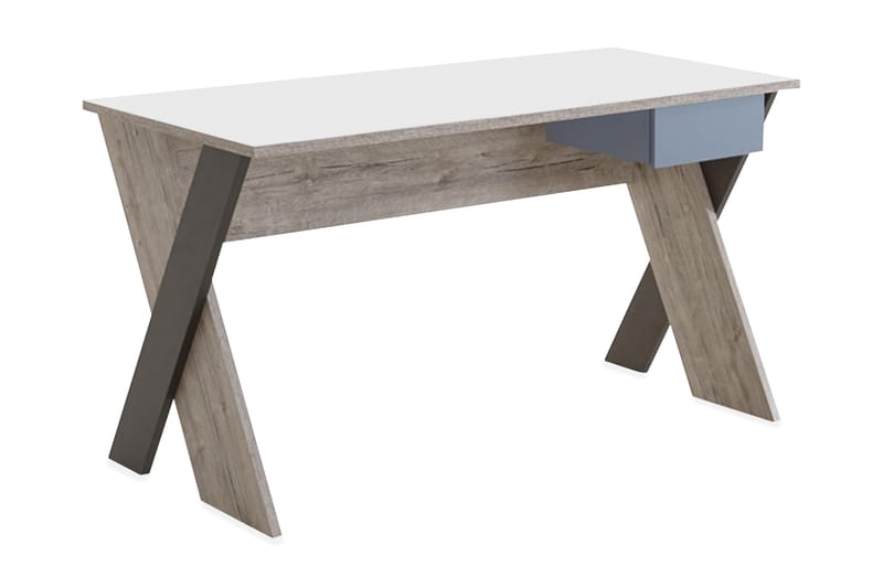 Hawley Skrivbord 135 cm med Förvaring Låda - Beige/Grå - Möbler - Bord & matgrupper - Kontorsbord - Skrivbord