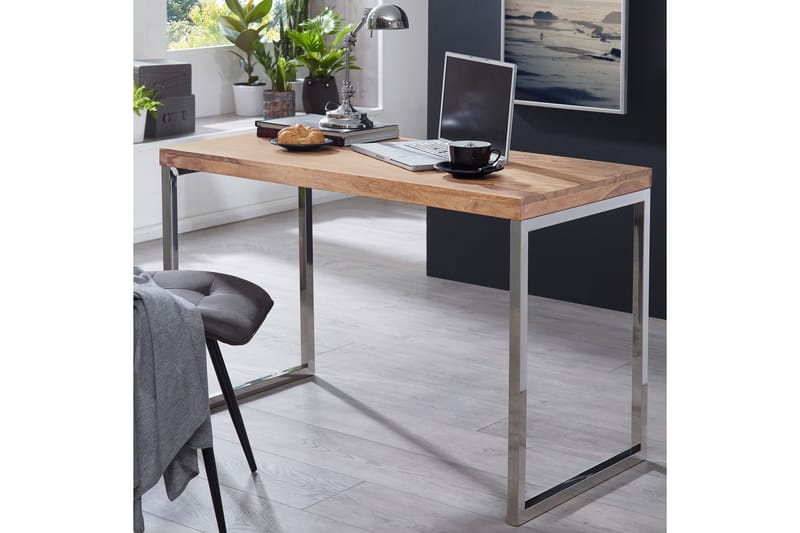 Hayoz Skrivbord 120 cm - Akacia/Krom - Möbler - Bord & matgrupper - Kontorsbord - Skrivbord