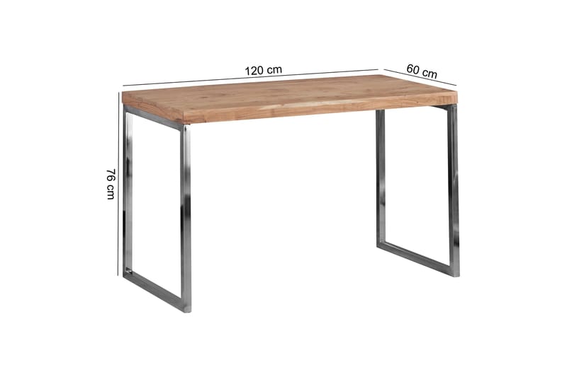 Hayoz Skrivbord 120 cm - Akacia/Krom - Möbler - Bord & matgrupper - Kontorsbord - Skrivbord