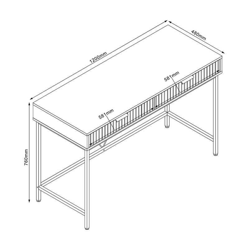Skrivbord Helve 120x48x76 cm melamin - svart / ljust trä - Möbler - Bord & matgrupper - Kontorsbord - Skrivbord
