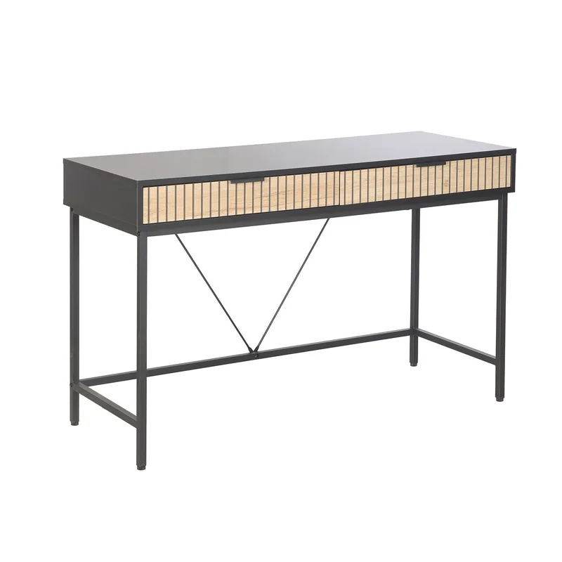 Skrivbord Helve 120x48x76 cm melamin, svart / ljust trä