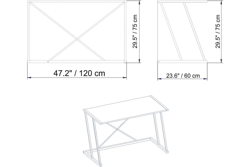 Holmö Skrivbord 120 cm - Vit - Möbler - Bord & matgrupper - Kontorsbord - Skrivbord