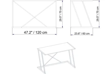 Holmö Skrivbord 120 cm - Vit - Möbler - Bord & matgrupper - Kontorsbord - Skrivbord