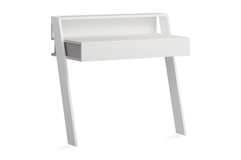 Homitis Väggskrivbord 94 cm med Förvaring Låda + Hylla - Vit - Möbler - Bord & matgrupper - Kontorsbord - Skrivbord
