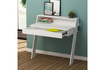 Homitis Väggskrivbord 94 cm med Förvaring Låda + Hylla - Vit - Möbler - Bord & matgrupper - Kontorsbord - Skrivbord