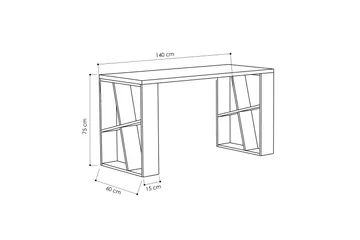 Honemey Skrivbord 140 cm - Vit/Mörkgrå - Möbler - Bord & matgrupper - Kontorsbord - Skrivbord