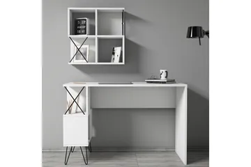 Hovdane Skrivbord 120 cm med Förvaring Hylla + Bokhylla Lite - Vit/Svart - Möbler - Bord & matgrupper - Kontorsbord - Skrivbord
