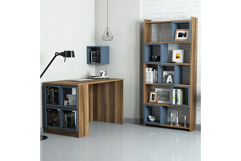 Hovdane Skrivbord 120 cm med Förvaring Hylla+Vägghylla+Bokhy, undefined