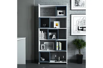 Hovdane Skrivbord 120 cm med Förvaring + Vägghylla + - Vit/Blå - Möbler - Bord & matgrupper - Kontorsbord - Skrivbord