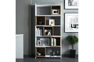 Hovdane Skrivbord 120 cm med Förvaring + Vägghylla + - Vit/Brun - Möbler - Bord & matgrupper - Kontorsbord - Skrivbord