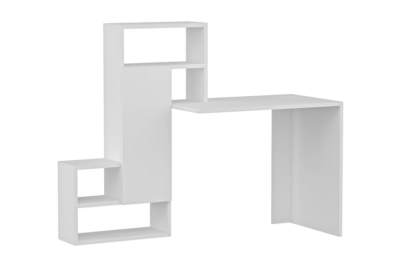 Ikatan Skrivbord 139 cm med Förvaring Hyllor + Skåp - Vit - Skrivbord