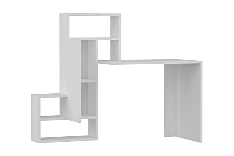 Ikatan Skrivbord 139 cm med Förvaring Hyllor + Skåp - Vit - Skrivbord