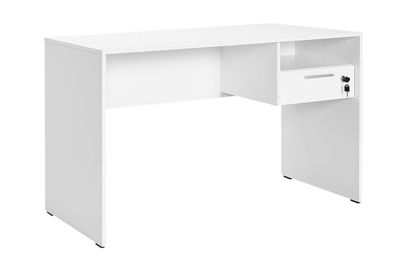 Irbene Skrivbord 120 cm med Förvaring Hyllor + Låsbar Låda - Vit - Möbler - Bord & matgrupper - Kontorsbord - Skrivbord