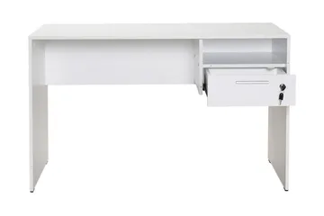 Irbene Skrivbord 120 cm med Förvaring Hyllor + Låsbar Låda - Vit - Möbler - Bord & matgrupper - Kontorsbord - Skrivbord