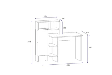 Irbene Skrivbord 135 cm med Förvaring Hyllor + Skåp - Natur/Antracit - Möbler - Bord & matgrupper - Kontorsbord - Skrivbord