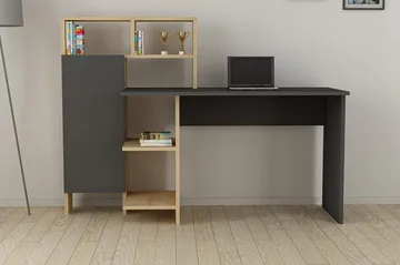 Irbene Skrivbord 135 cm med Förvaring Hyllor + Skåp - Natur/Antracit - Möbler - Bord & matgrupper - Kontorsbord - Skrivbord