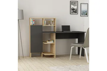 Irbene Skrivbord 135 cm med Förvaring Hyllor + Skåp - Natur/Antracit - Möbler - Bord & matgrupper - Kontorsbord - Skrivbord