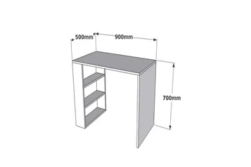 Irbene Skrivbord 90 cm med Förvaring 3 Hyllor - Vit - Möbler - Bord & matgrupper - Kontorsbord - Skrivbord