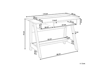 Jackson Skrivbord 110 cm med Förvaring Hylla - Vit - Möbler - Bord & matgrupper - Kontorsbord - Skrivbord