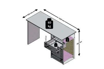 Jackson Skrivbord 123 cm med Förvaring Hylla + Låda + Skåp - Vit/Trä - Möbler - Bord & matgrupper - Kontorsbord - Skrivbord