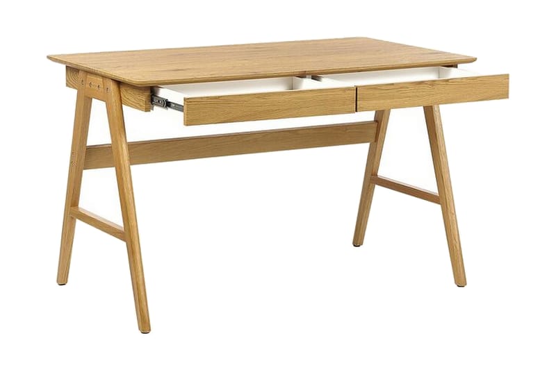 Jahnyia Skrivbord 120 cm 2 Lådor - Ljusbrun - Möbler - Bord & matgrupper - Kontorsbord - Skrivbord