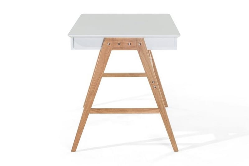 Jahnyia Skrivbord 120 cm med Förvaring 2 Lådor - Vit/Ek - Möbler - Bord & matgrupper - Kontorsbord - Skrivbord