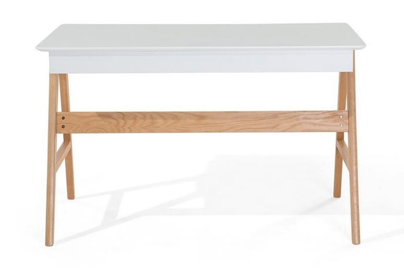 Jahnyia Skrivbord 120 cm med Förvaring 2 Lådor - Vit/Ek - Möbler - Bord & matgrupper - Kontorsbord - Skrivbord