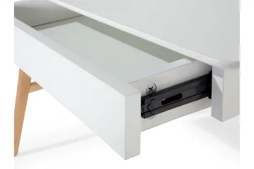 Jahnyia Skrivbord 120 cm med Förvaring 2 Lådor - Vit/Ek - Möbler - Bord & matgrupper - Kontorsbord - Skrivbord