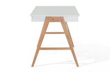 Jahnyia Skrivbord 120 cm med Förvaring 2 Lådor - Vit/Ek - Möbler - Bord & matgrupper - Kontorsbord - Skrivbord