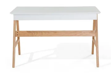 Jahnyia Skrivbord 120 cm med Förvaring 2 Lådor - Vit/Ek - Möbler - Bord & matgrupper - Kontorsbord - Skrivbord
