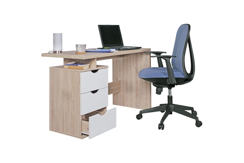 Kaille Rektangulärt Skrivbord med Lådor i Trä - Beige - Möbler - Bord & matgrupper - Kontorsbord - Skrivbord