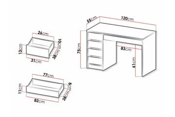 Kintore Skrivbord 120 cm Anthracite - Möbler - Bord & matgrupper - Kontorsbord - Skrivbord
