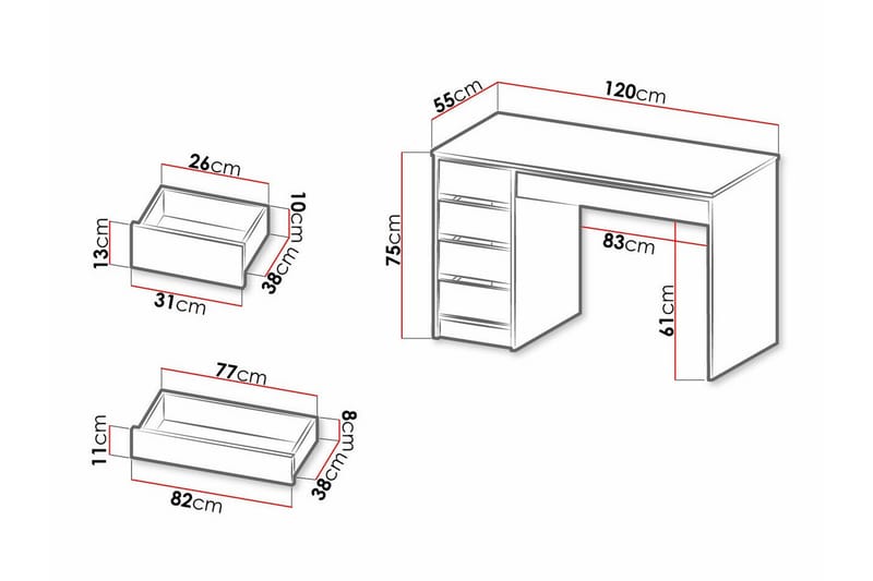 Kintore Skrivbord 120 cm - Antracit - Möbler - Bord & matgrupper - Kontorsbord - Skrivbord