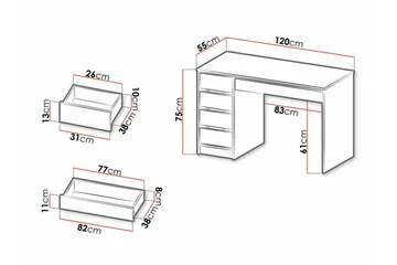 Kintore Skrivbord 120 cm - Möbler - Bord & matgrupper - Kontorsbord - Skrivbord