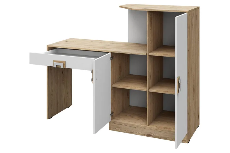 Klacksberg Skrivbord 150 cm med Förvaring Låda + Skåp - Beige/Vit - Möbler - Bord & matgrupper - Kontorsbord - Skrivbord