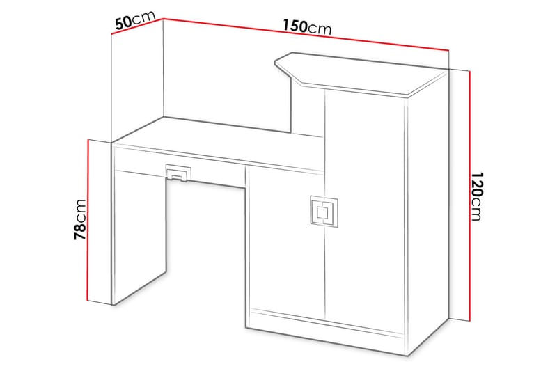 Klacksberg Skrivbord 150 cm med Förvaring Låda + Skåp - Beige/Vit - Möbler - Bord & matgrupper - Kontorsbord - Skrivbord