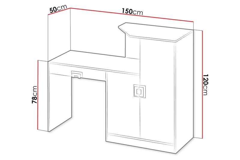Klacksberg Skrivbord 150 cm med Förvaring Låda + Skåp - Beige/Vit - Möbler - Bord & matgrupper - Kontorsbord - Skrivbord