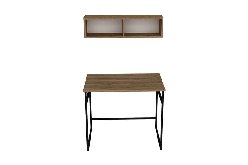 Klingbo Skrivbord 90 cm med Förvaring Vägghylla - Brun - Möbler - Bord & matgrupper - Kontorsbord - Skrivbord