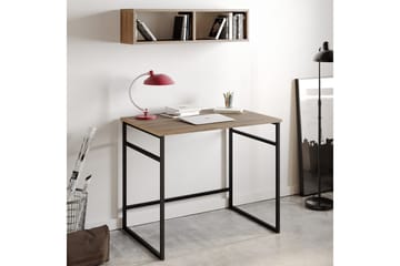 Klingbo Skrivbord 90 cm med Förvaring Vägghylla - Ljusbrun - Möbler - Bord & matgrupper - Kontorsbord - Skrivbord